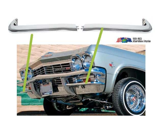 1965 Chev Impala / Bel Air Bumper Under Rider Set - FRONT